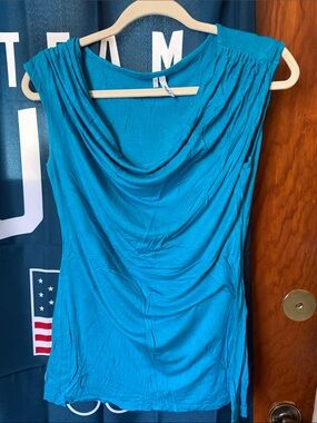 Studio Y Draped Cowl Neck Tank - Teal